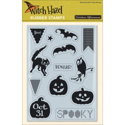 October Afternoon Witch Hazel Halloween stamp set